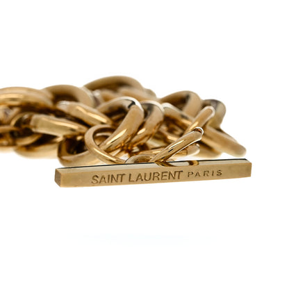 Saint Laurent Multi Chain Heart Charm Bracelet Gold 4 of 4