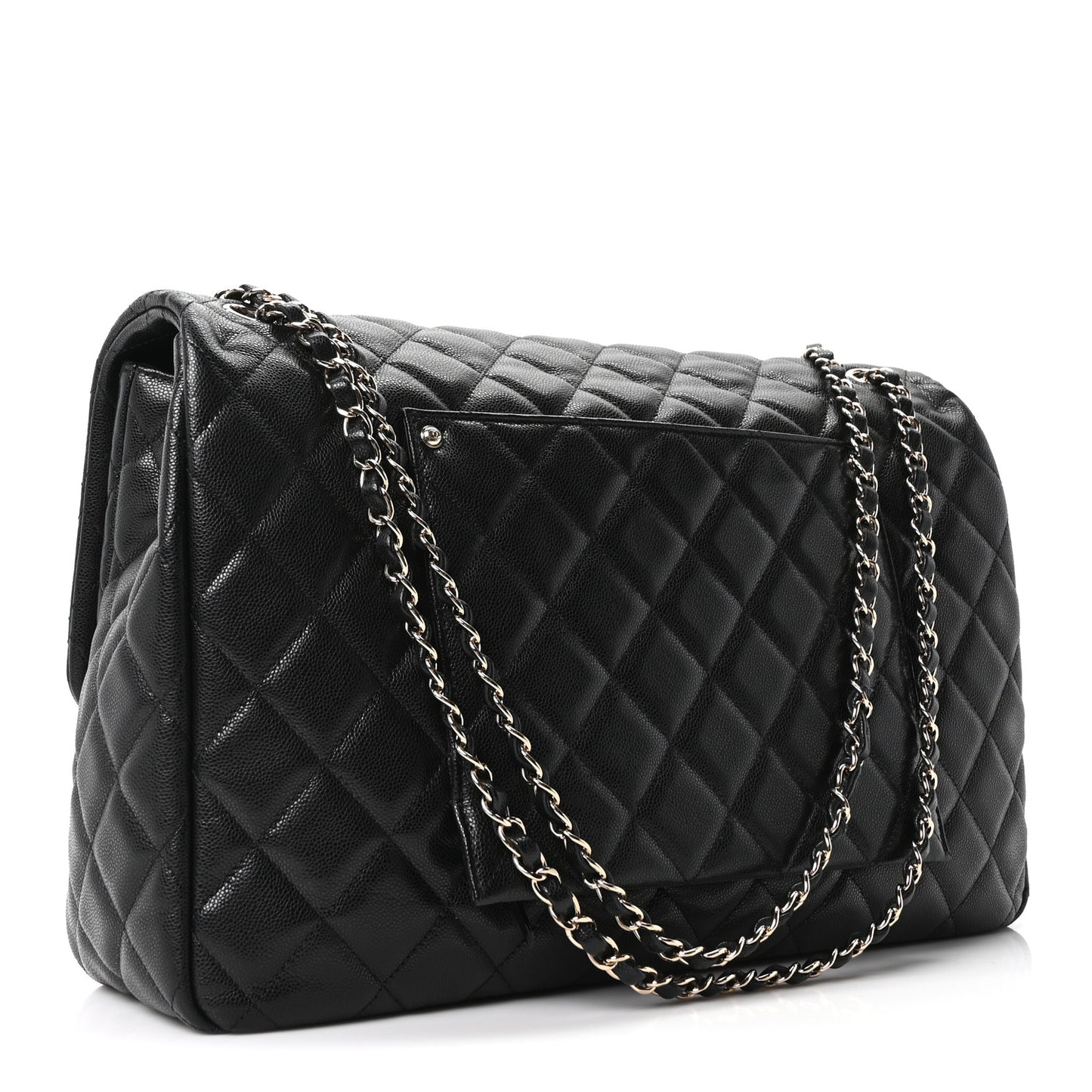 Caviar Quilted XXL Travel Flap Bag Black