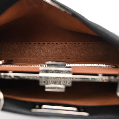 Fendi Cuoio Romano Alcantara Selleria Medium Peekaboo Iconic Satchel Black Mou Fallad 6 of 10