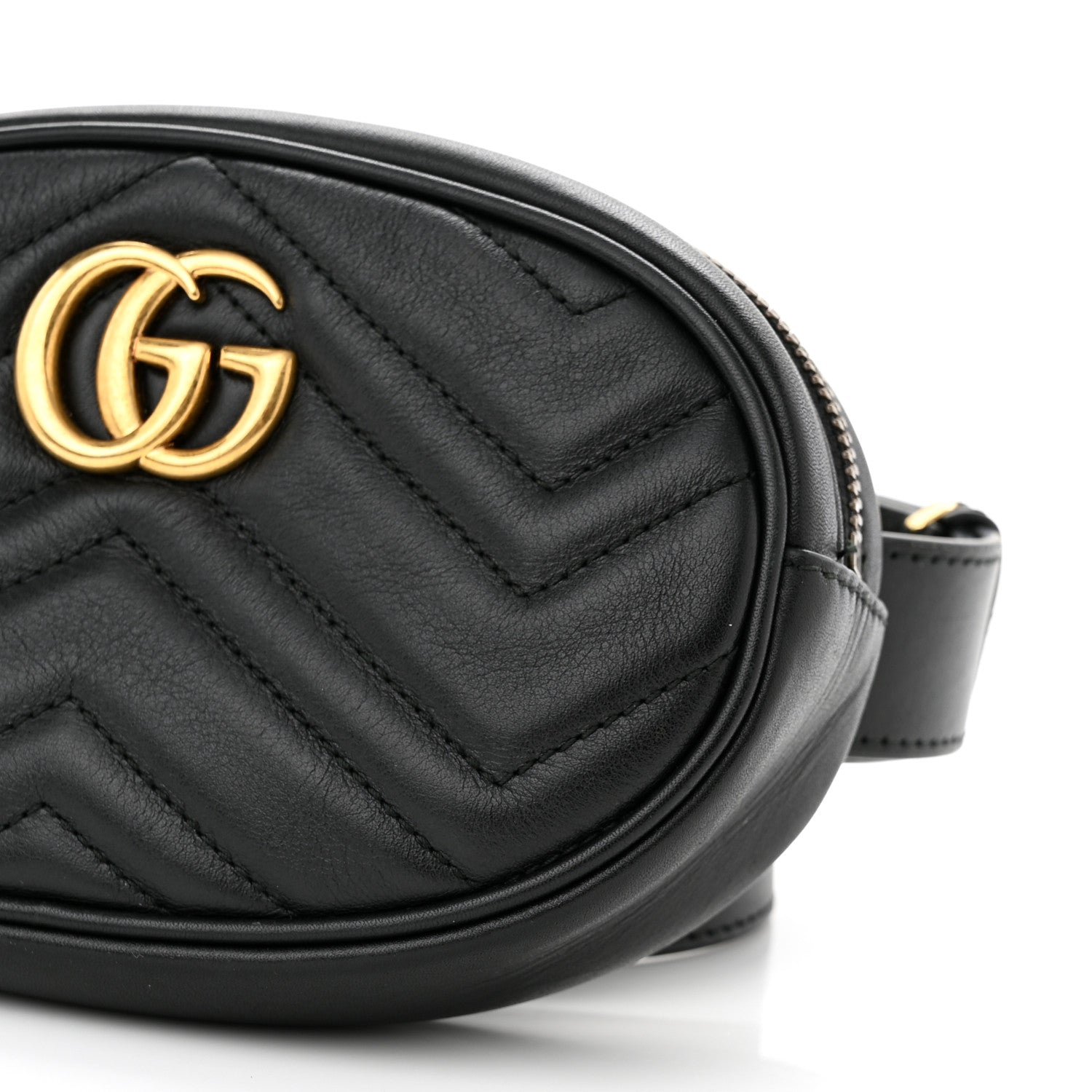 Gucci Calfskin Matelasse GG Marmont Belt Bag 105 42 Black 10 of 10