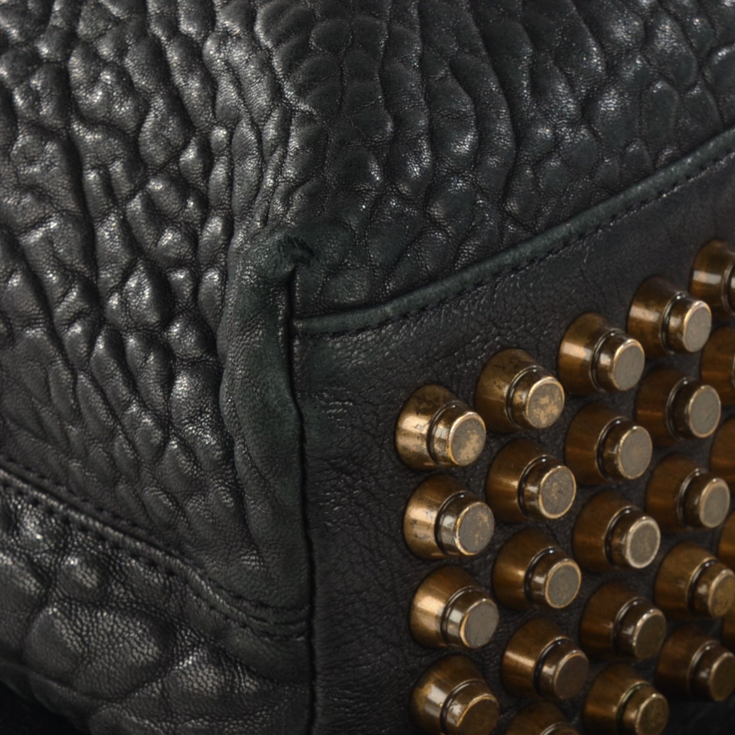 Pebbled Lambskin Darcy Hobo Black Pale Gold Hardware