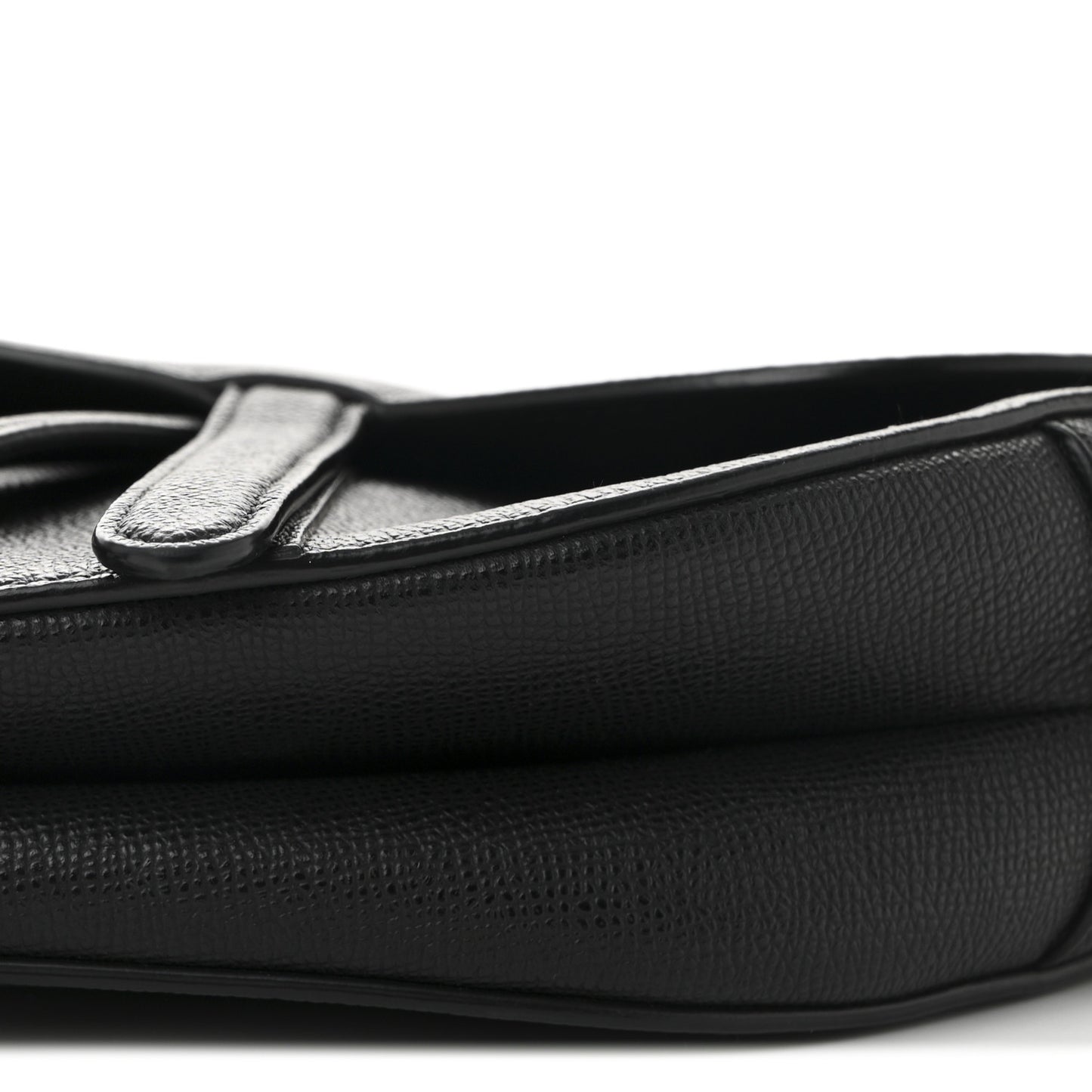 Grained Calfskin Saddle Bag Black