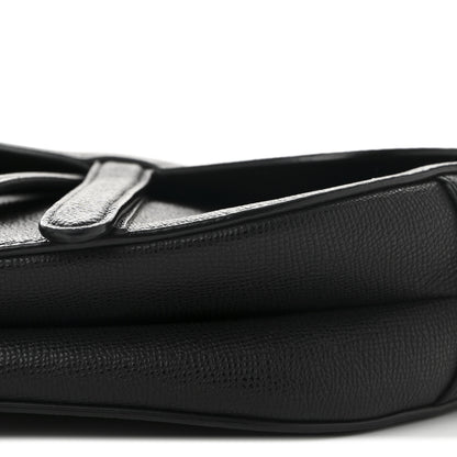 Christian Dior Grained Calfskin Saddle Bag Black 10 of 11