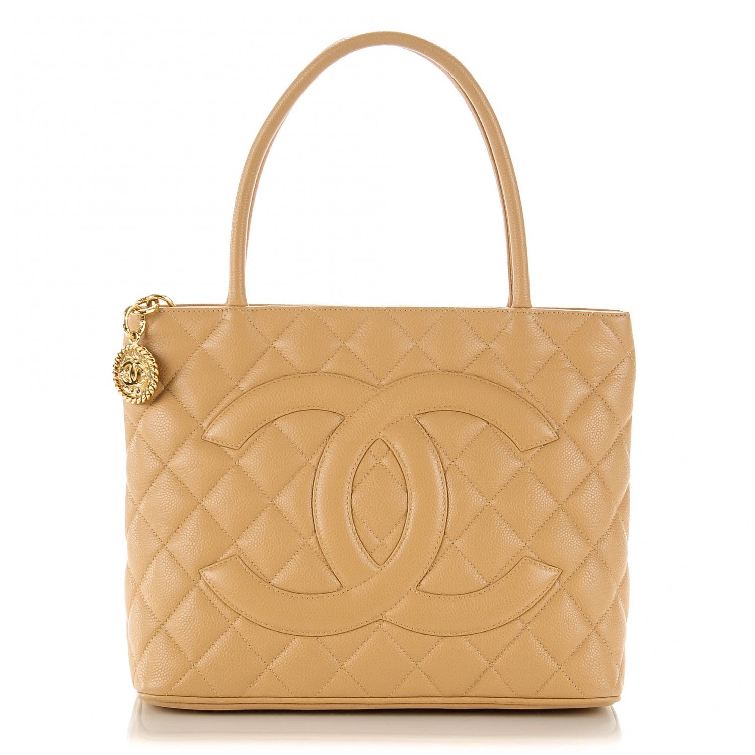 Chanel Caviar Quilted Medallion Tote Beige 1 of 7