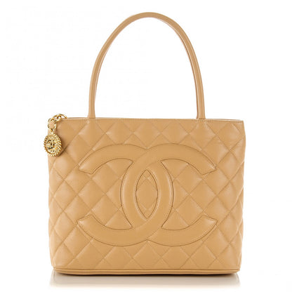 Chanel Caviar Quilted Medallion Tote Beige 1 of 7