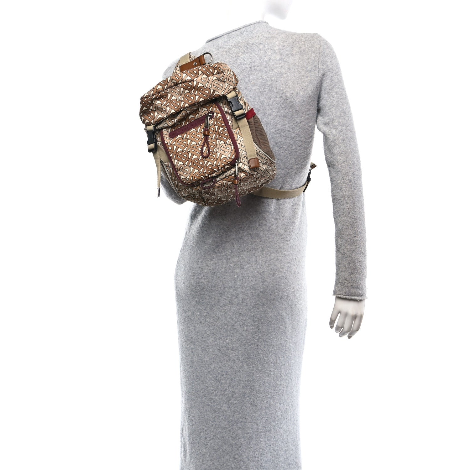 Burberry Nylon Monogram TB Leo Belt Backpack Brown 2 of 10