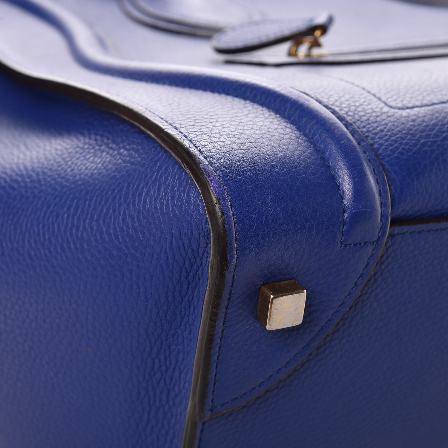 Celine Drummed Calfskin Mini Luggage Indigo 12 of 17