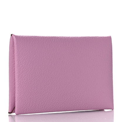 Hermes Chevre Mysore Calvi Card Case Mauve Sylvestre 3 of 10