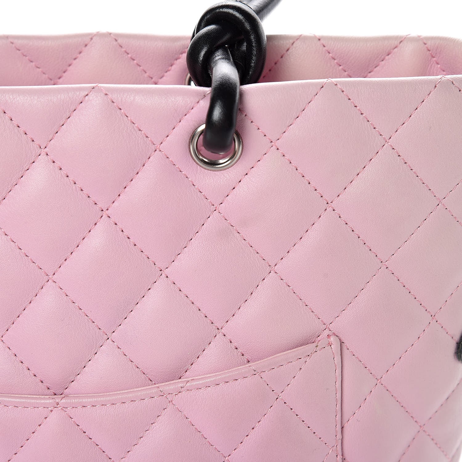 Chanel Calfskin Quilted Medium Cambon Tote Pink Black 13 of 20