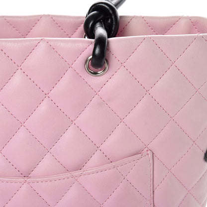 Chanel Calfskin Quilted Medium Cambon Tote Pink Black 13 of 20