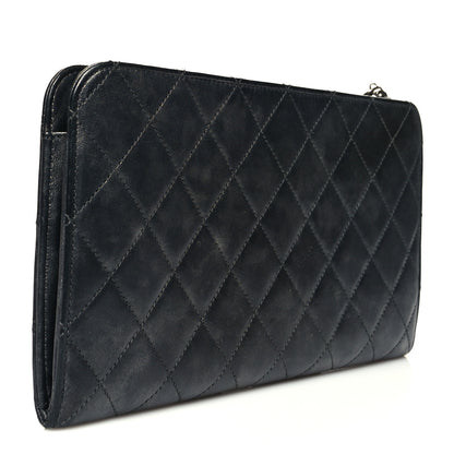 Chanel Calfskin Quilted Chain CC Chain Clutch Argent Fonce 2 of 15