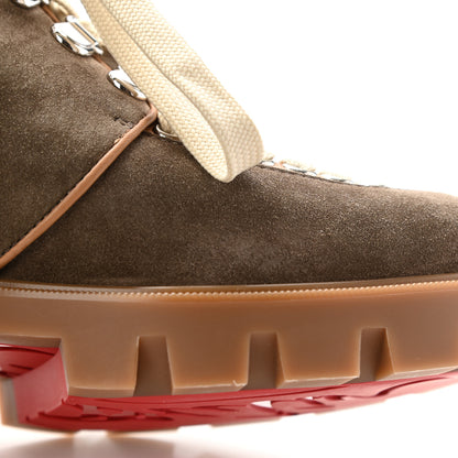 Christian Louboutin Suede Calfskin Macademia Biker Boots 37 Taupe 9 of 9