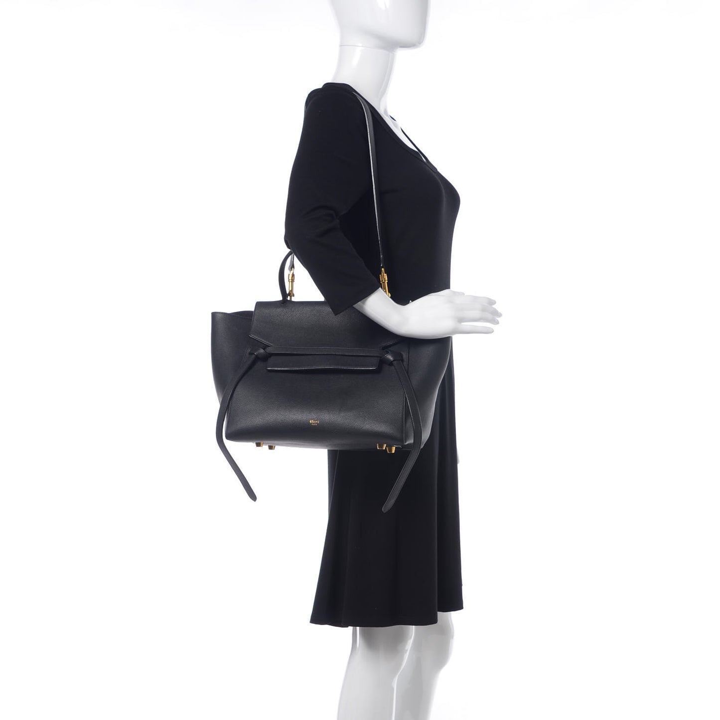 Grained Calfskin Mini Belt Bag Black