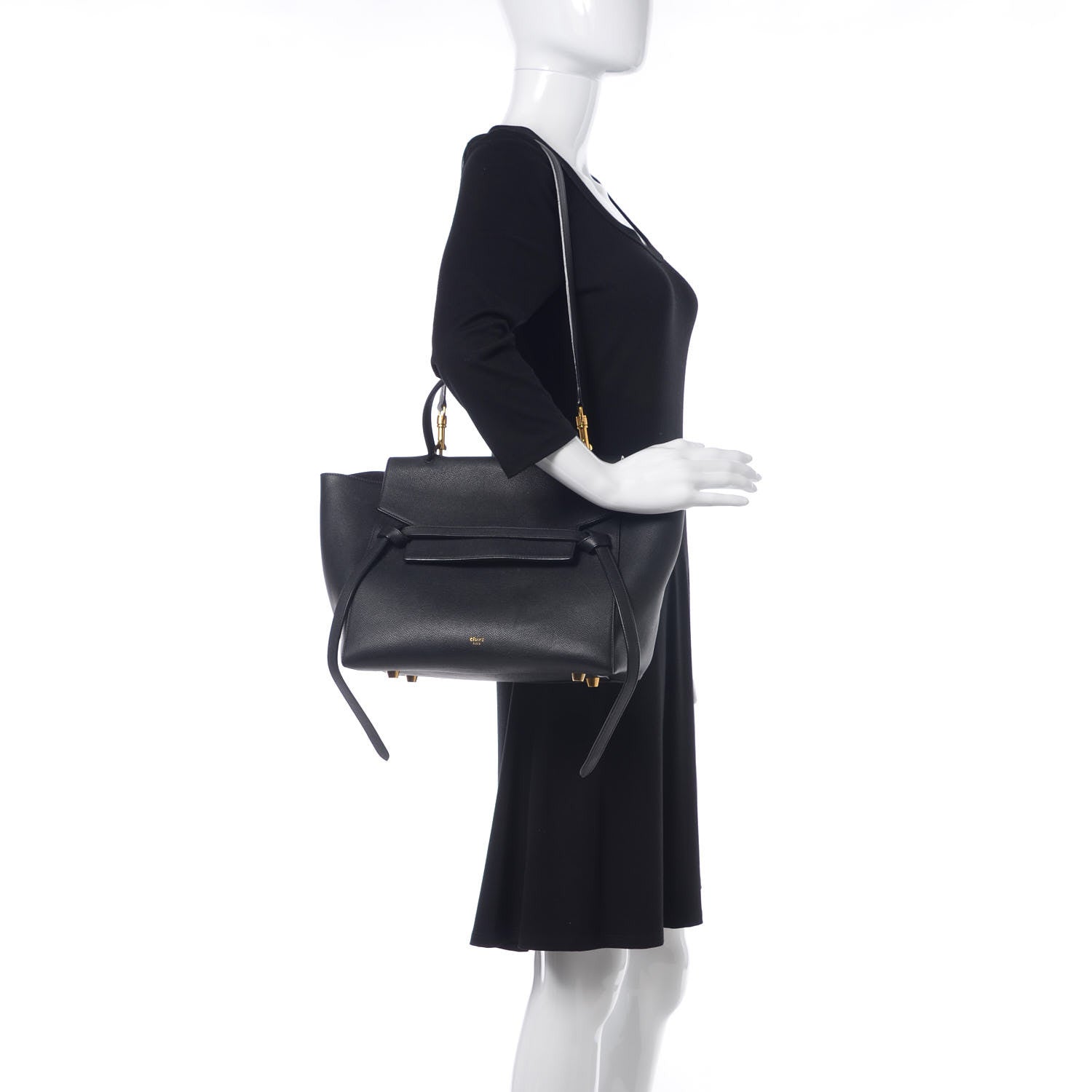 Celine Grained Calfskin Mini Belt Bag Black 2 of 14