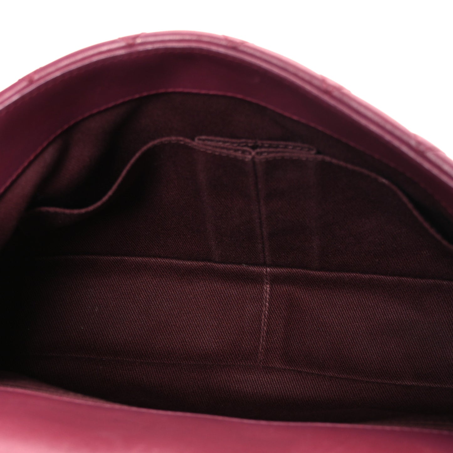 Lambskin Quilted Medium Tri-Color Flap Burgundy Dark Pink