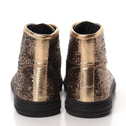 Gucci Nappa Glitter Galactica High Top Sneakers 36.5 Copper 5 of 9