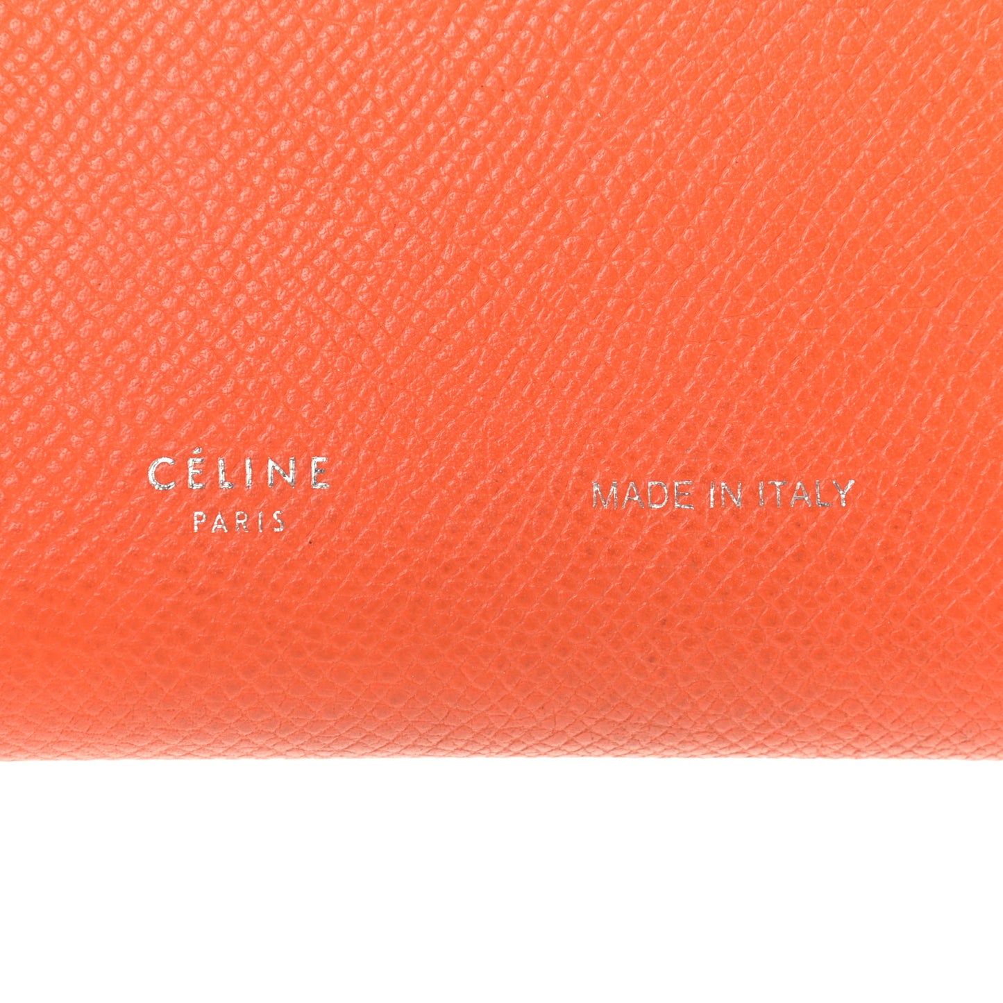 Grained Calfskin Medium Multifunction Strap Wallet Orange Flamingo