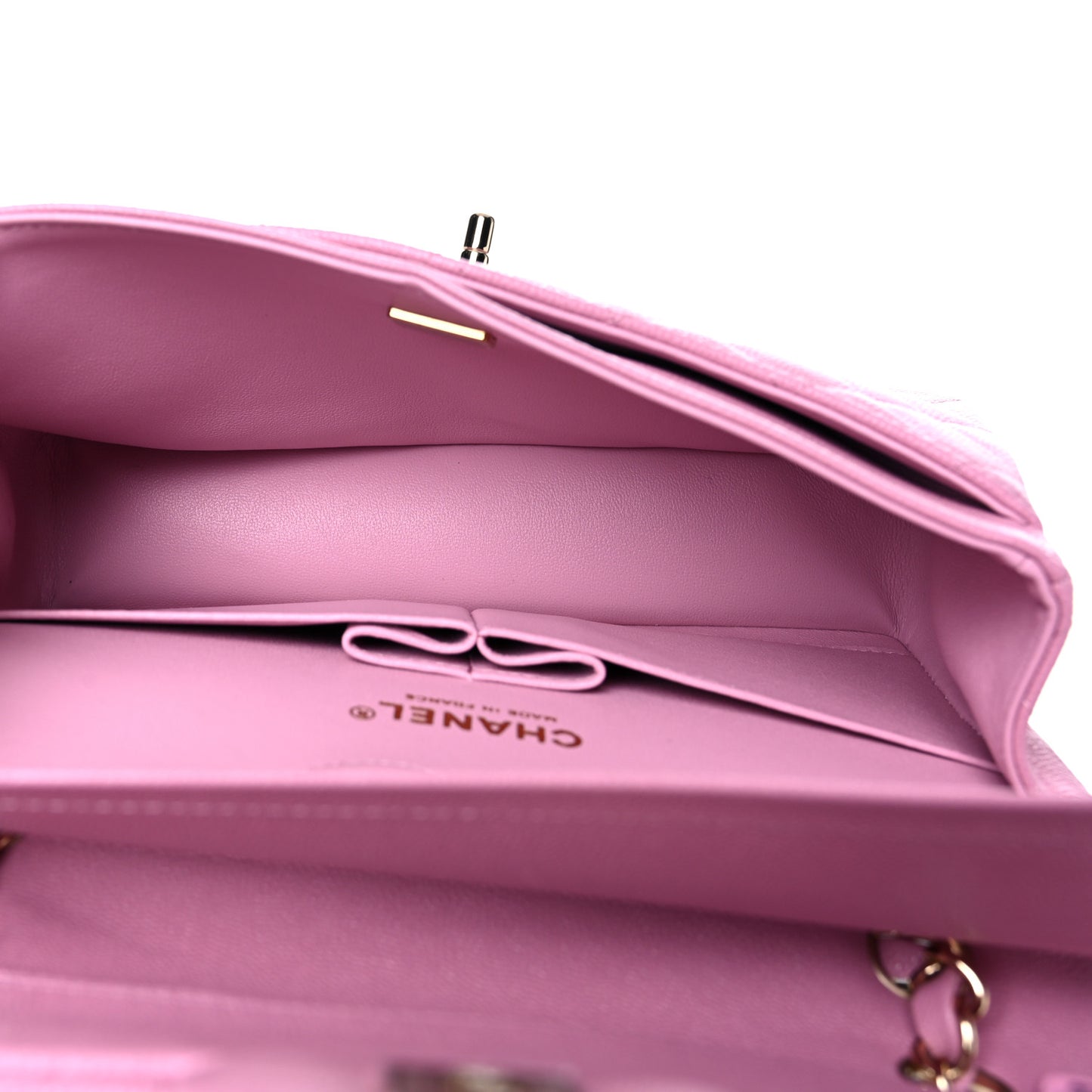 Caviar Quilted Small Double Flap Pink