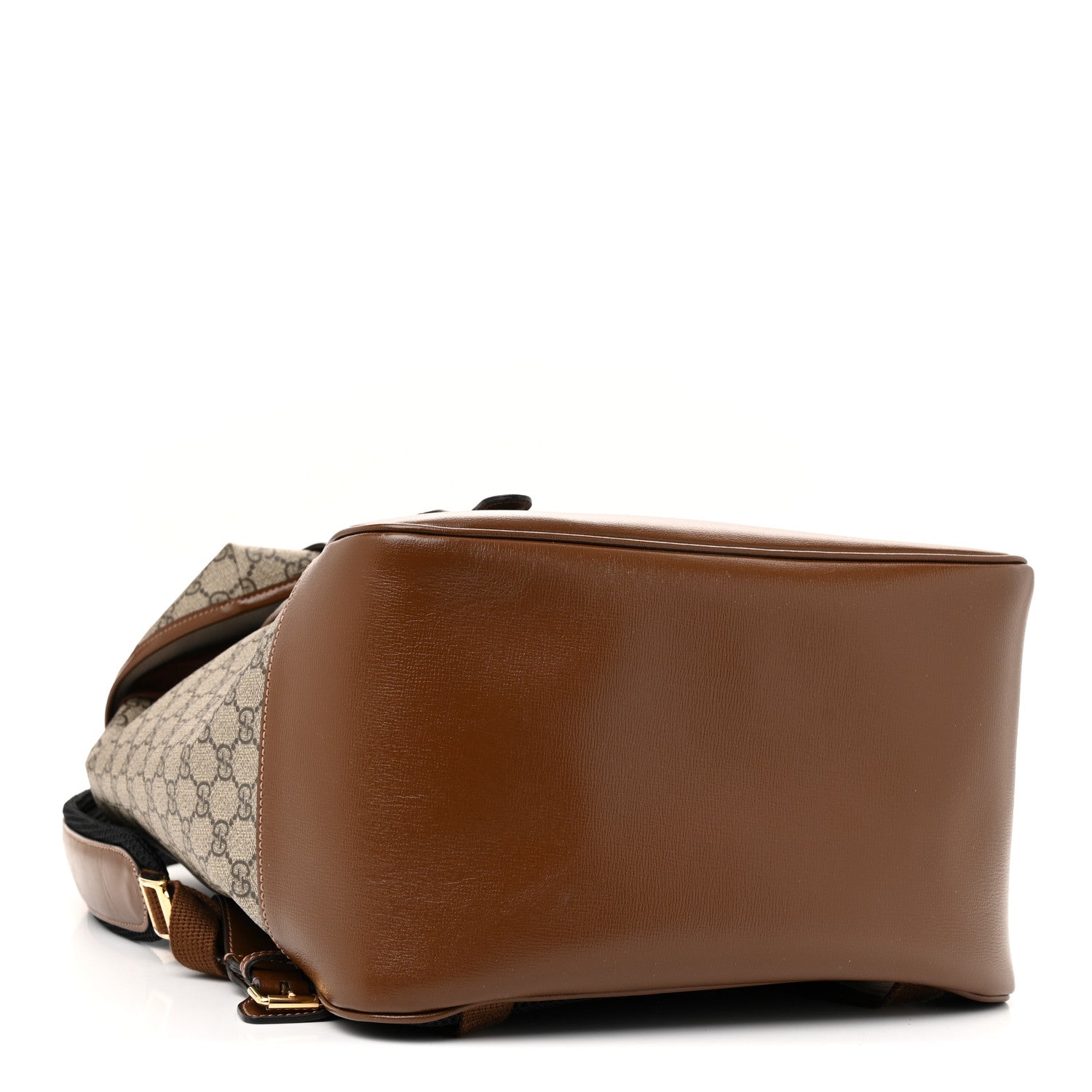 Gucci GG Supreme Monogram Azalea Calfskin Medium Retro Interlocking G Buckle Backpack Beige Ebony Brown Sugar 4 of 14