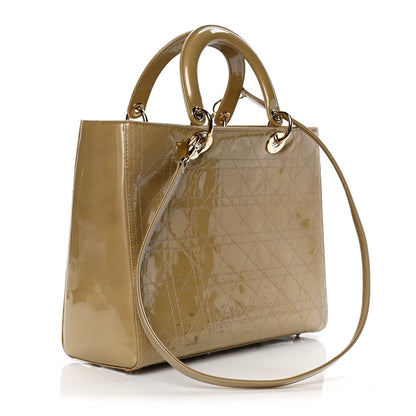Christian Dior Patent Cannage Large Lady Dior Beige 2 of 8