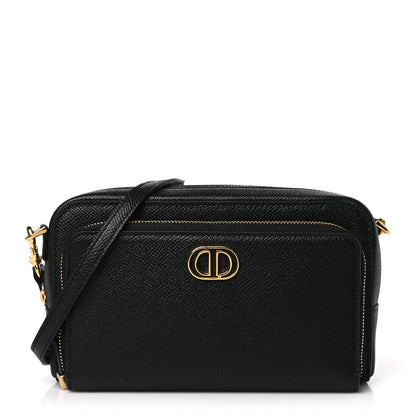Christian Dior Grained Calfskin Caro Double Pouch Black 1 of 9