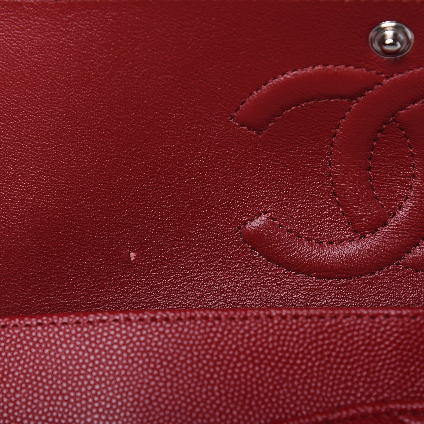 Caviar Quilted Medium Double Flap Red