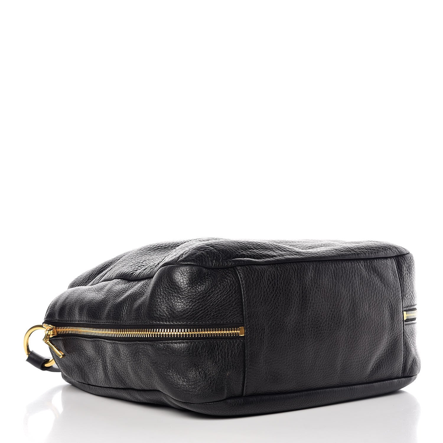 Prada Vitello Daino Side Zip Pocket Hobo Black 4 of 12