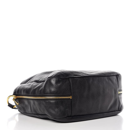 Prada Vitello Daino Side Zip Pocket Hobo Black 4 of 12