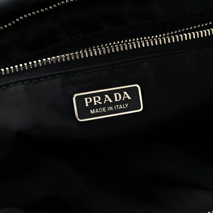 Prada Tessuto Nylon Soft Padded Medium Chain Clutch Bag Black 6 of 10