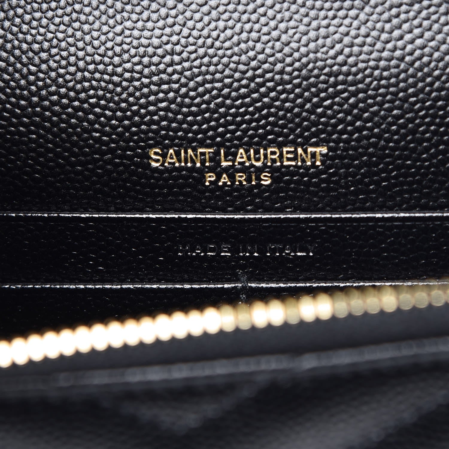 Saint Laurent Grain De Poudre Matelasse Chevron Monogram Envelope Chain Wallet Black 6 of 8