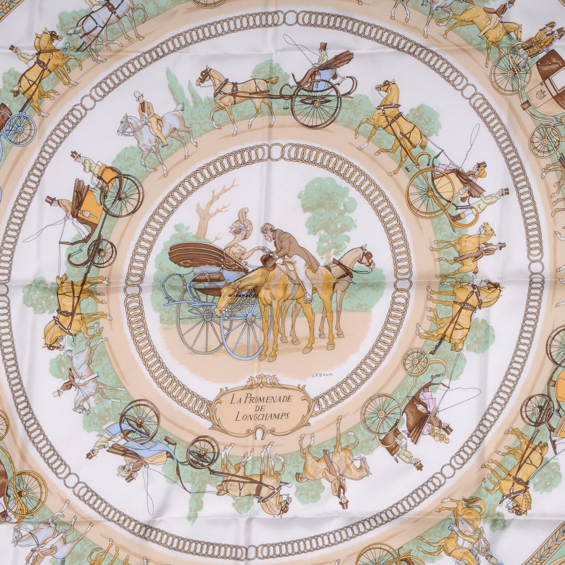 Hermes Silk La Promenade de Longchamps Scarf 90 1 of 5