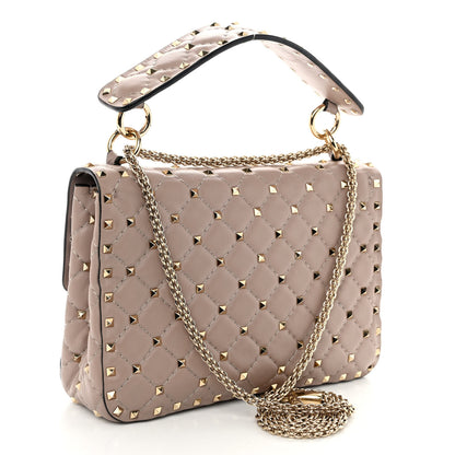 Valentino Garavani Lambskin Medium Rockstud Spike Shoulder Bag Poudre 3 of 11