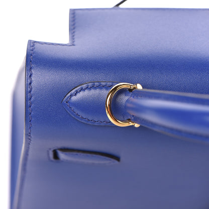 Hermes Tadelakt Kelly Sellier 25 Bleu Electrique 24 of 33