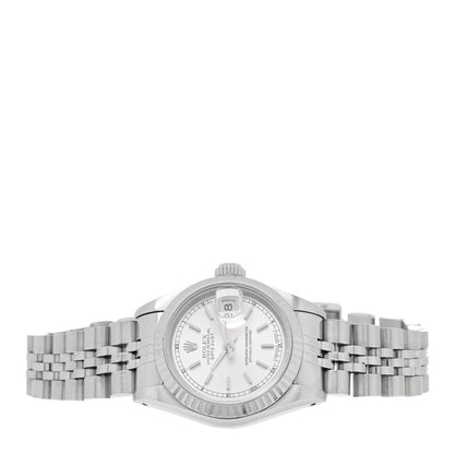 Rolex Stainless Steel 18K White Gold 26mm Oyster Perpetual Datejust Watch Silver 69174 2 of 4