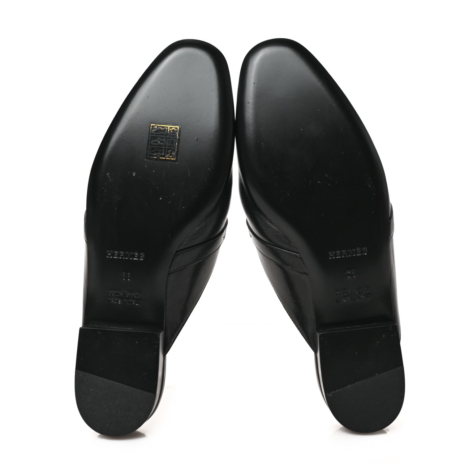 Hermes Goatskin Oz Mules 38 Black 5 of 8