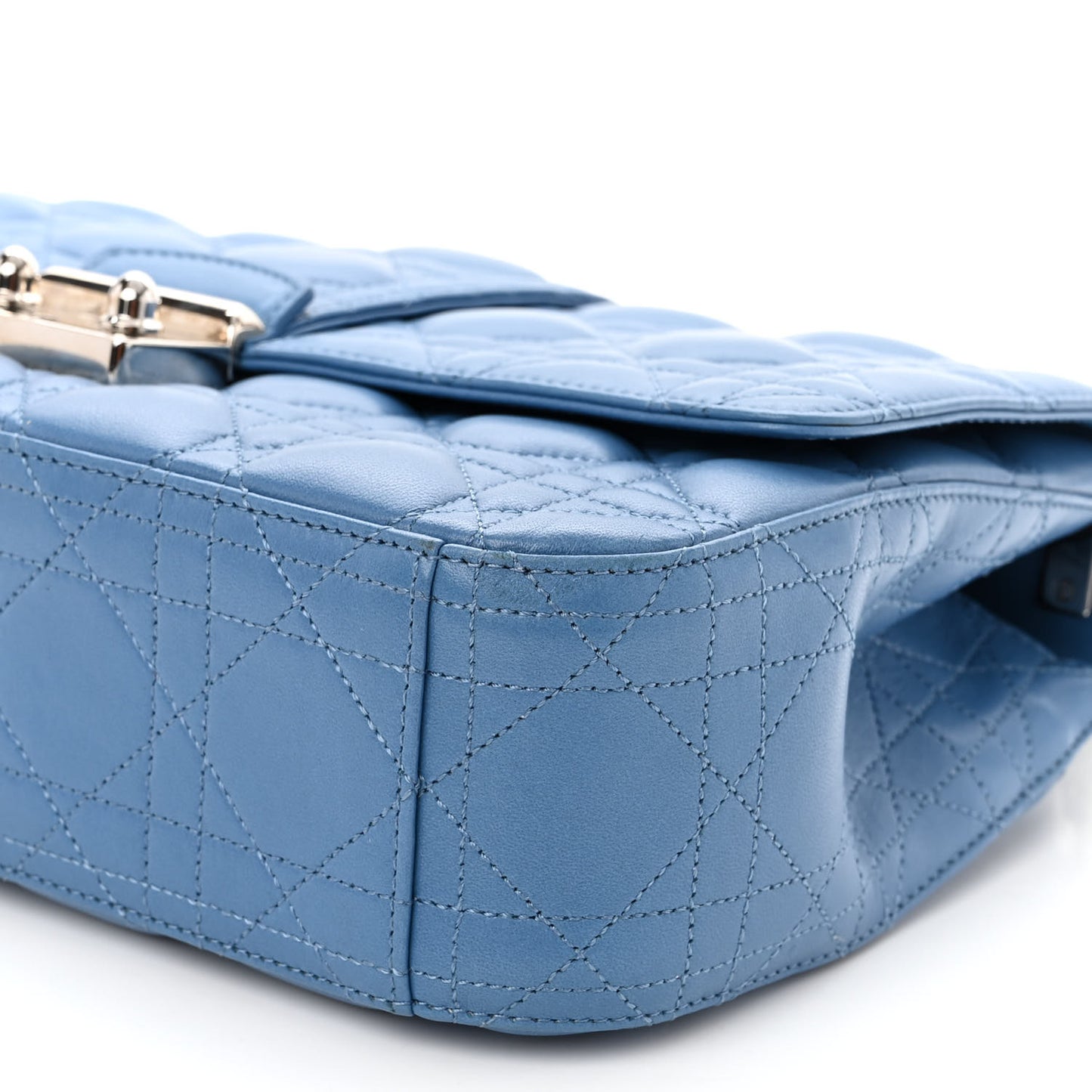 Lambskin Cannage Medium Miss Dior Flap Blue