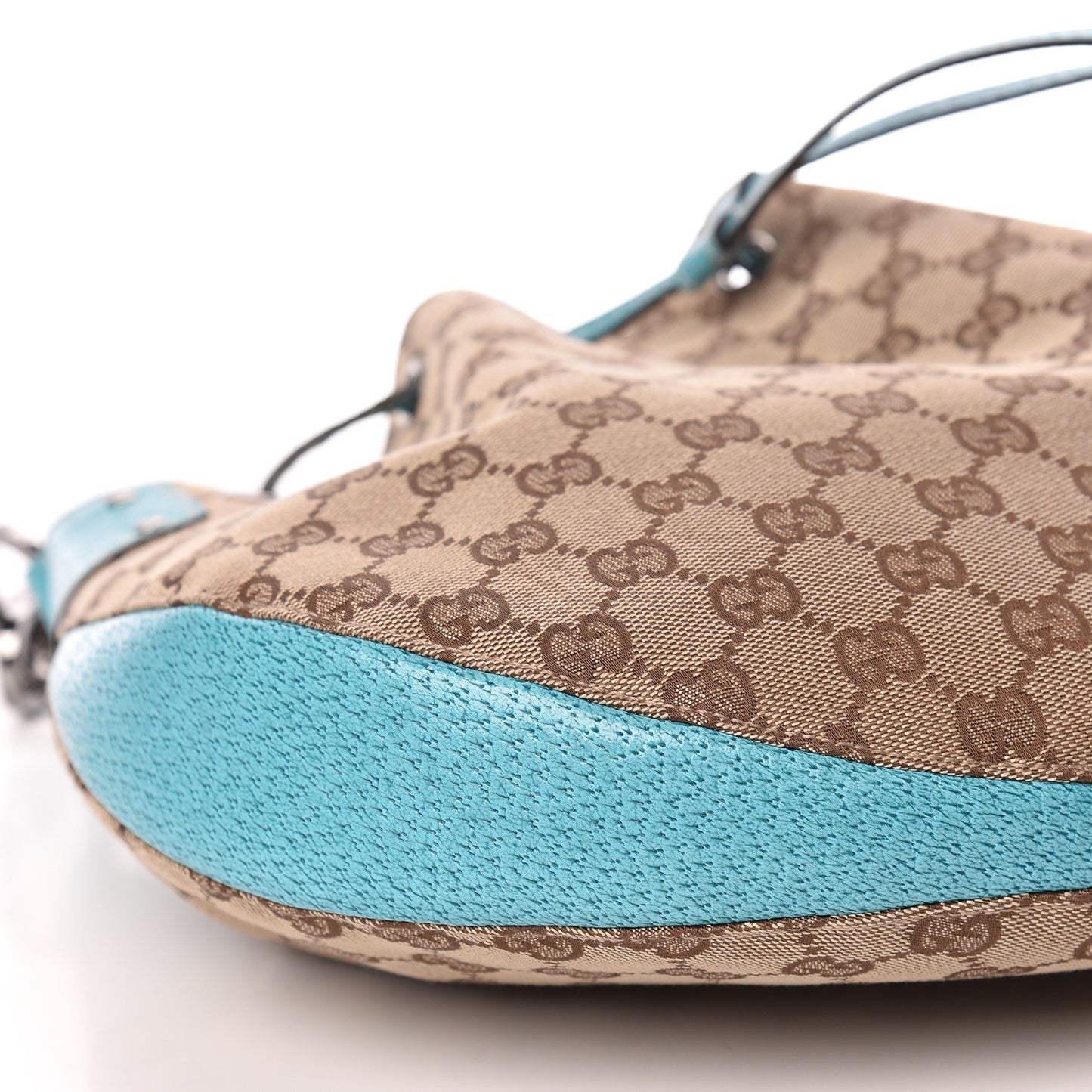 Monogram Drawstring Hobo Turquoise