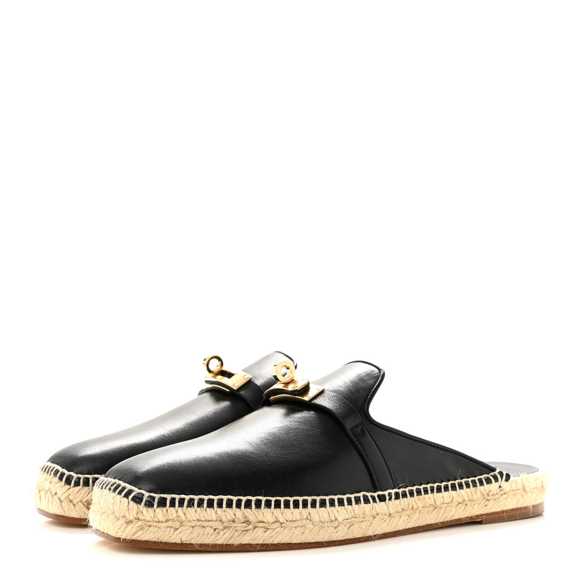 Hermes Goatskin Feria Espadrille 39 Black 4 of 10