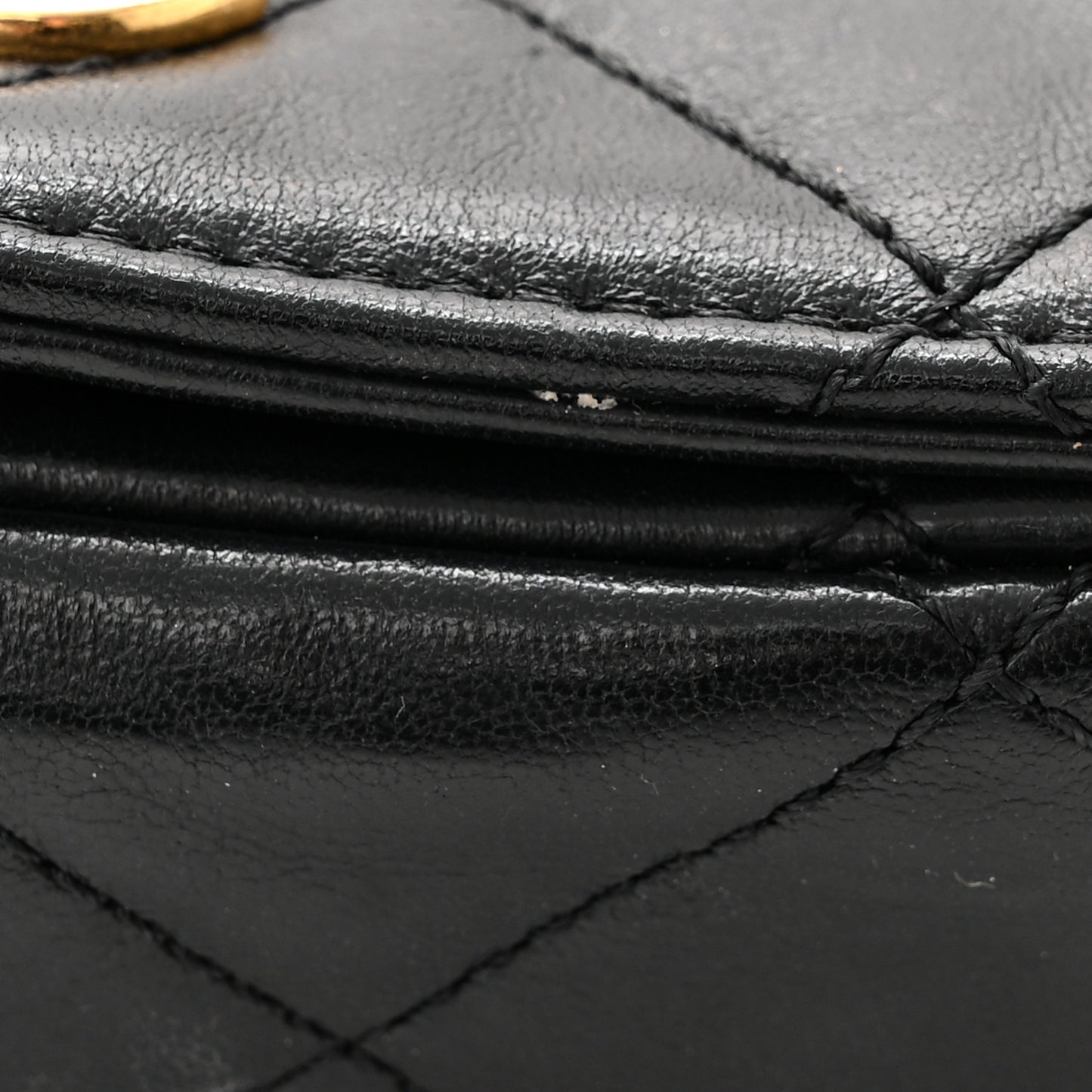 Lambskin Quilted Enamel CC Waist Bag With Pouch Black