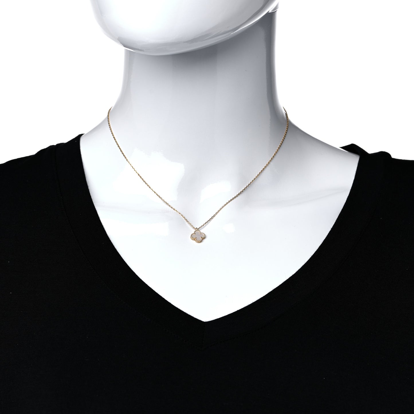 18K Yellow Gold Mother of Pearl Sweet Alhambra Pendant Necklace
