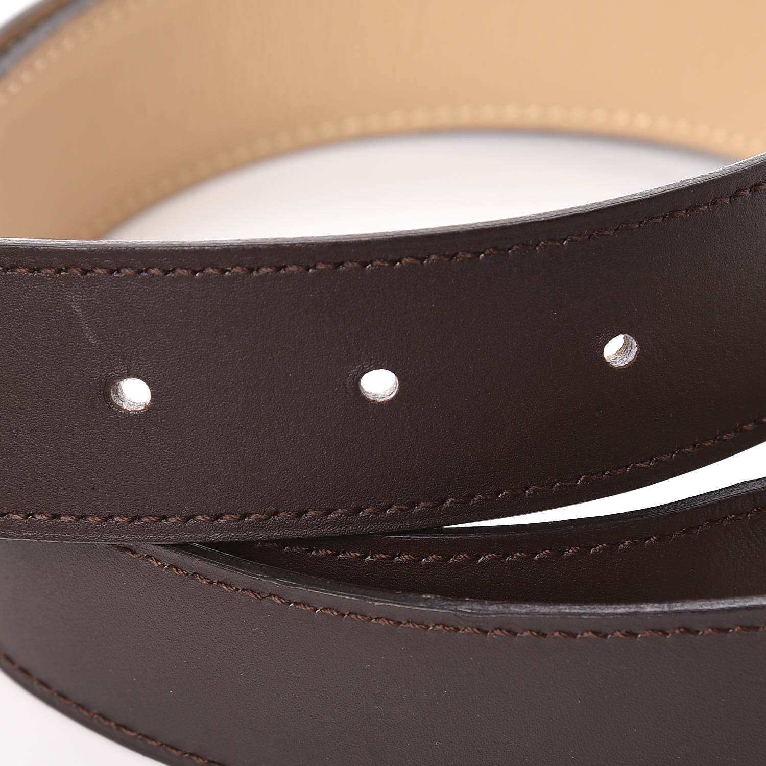 Hermes Chamonix Swift Strie 32mm H Belt 90 Chocolate Parchemin 7 of 9