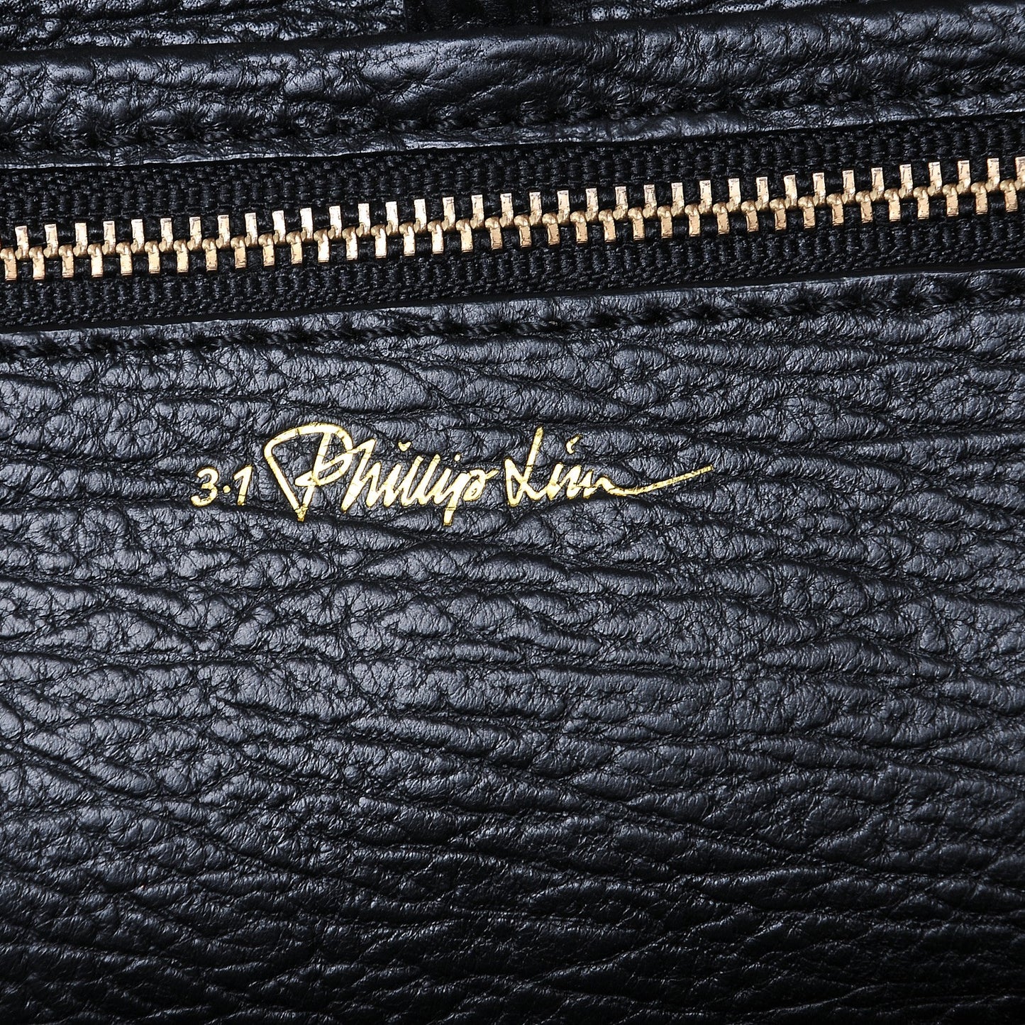 3.1 Textured Calfskin Large Pashli Satchel Black