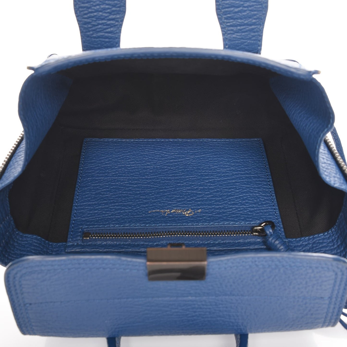 3.1 Textured Calfskin Mini Pashli Satchel Cerulean