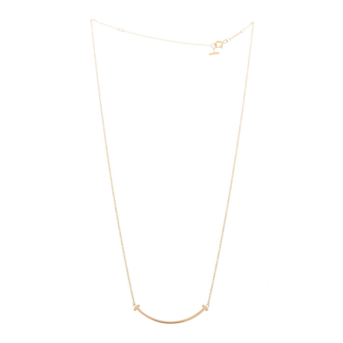 18K Rose Gold Small T Smile Pendant Necklace