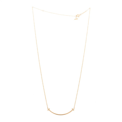 Tiffany 18K Rose Gold Small T Smile Pendant Necklace 3 of 6