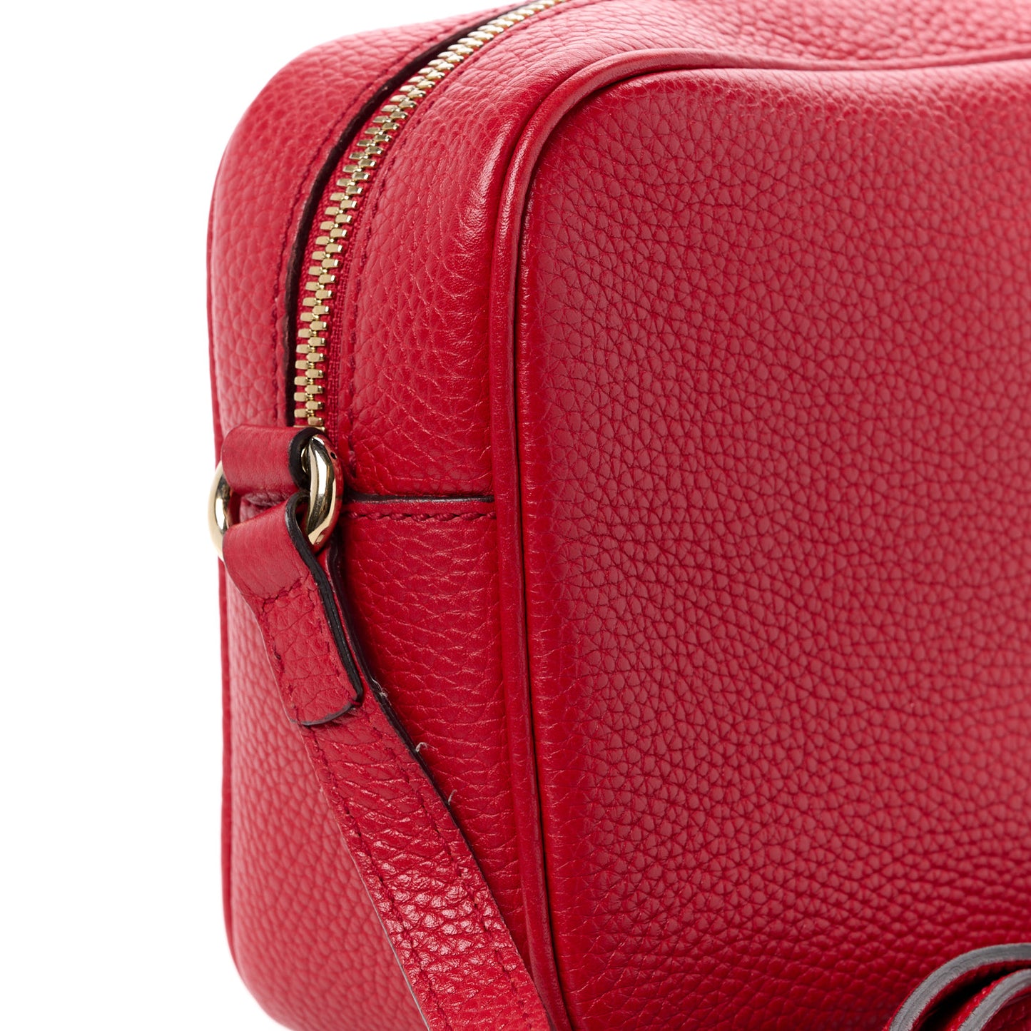 Pebbled Calfskin Small Soho Disco Bag Vibrant Red