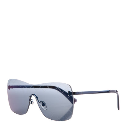 Chanel Shield Runway Sunglasses 4215 Metallic Blue 1 of 9