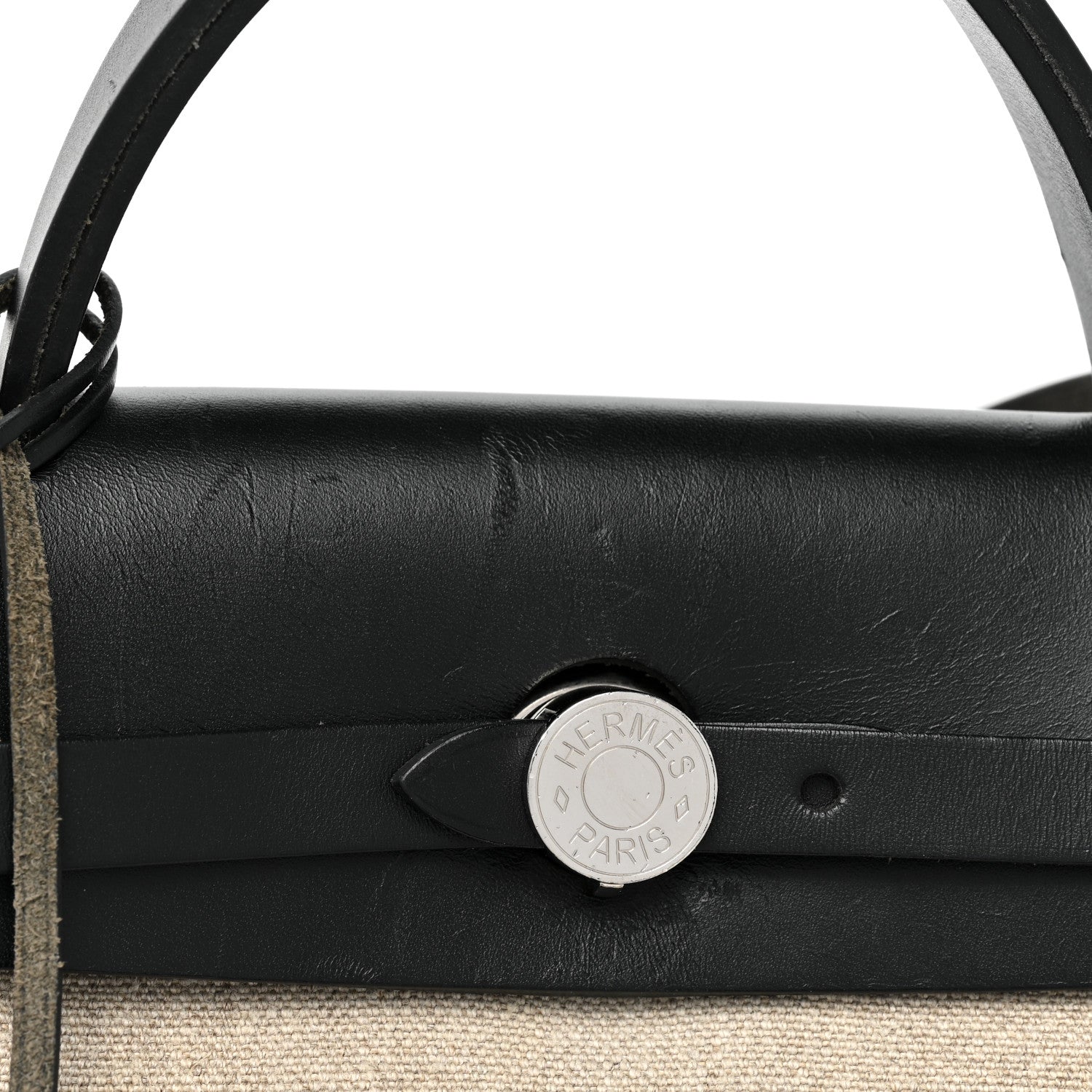 Hermes Military Toile Vache Hunter Herbag Zip Retourne 31 PM Ficelle Black 11 of 12