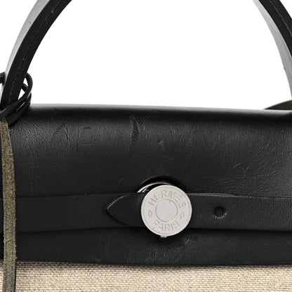 Hermes Military Toile Vache Hunter Herbag Zip Retourne 31 PM Ficelle Black 11 of 12