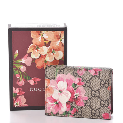 Gucci GG Supreme Monogram Blooms Card Case Beige Multicolor Dry Rose 7 of 7